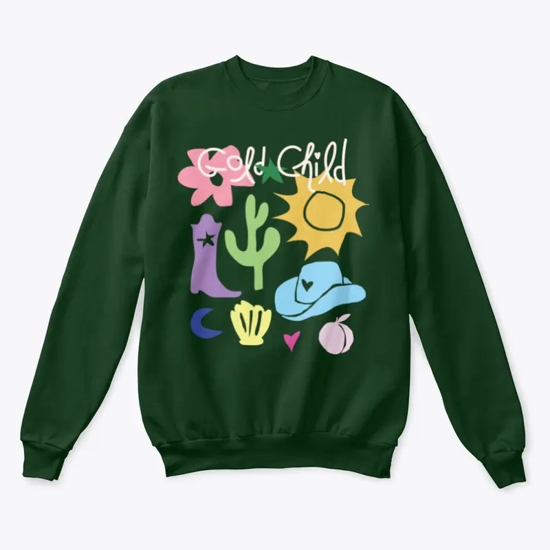 Gold Child Sweatshirt (blue or green)